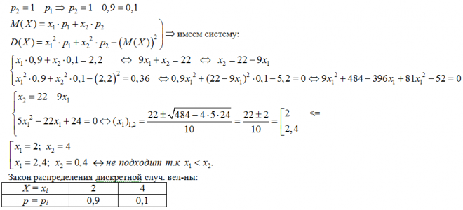 Вероятность p(x=1). Как найти x1 и x2. Дискретная случайная величина может принимать 2 значения. Дискретная случайная величина х имеет только два возможных значения. X3 3x 2 3x 1 0